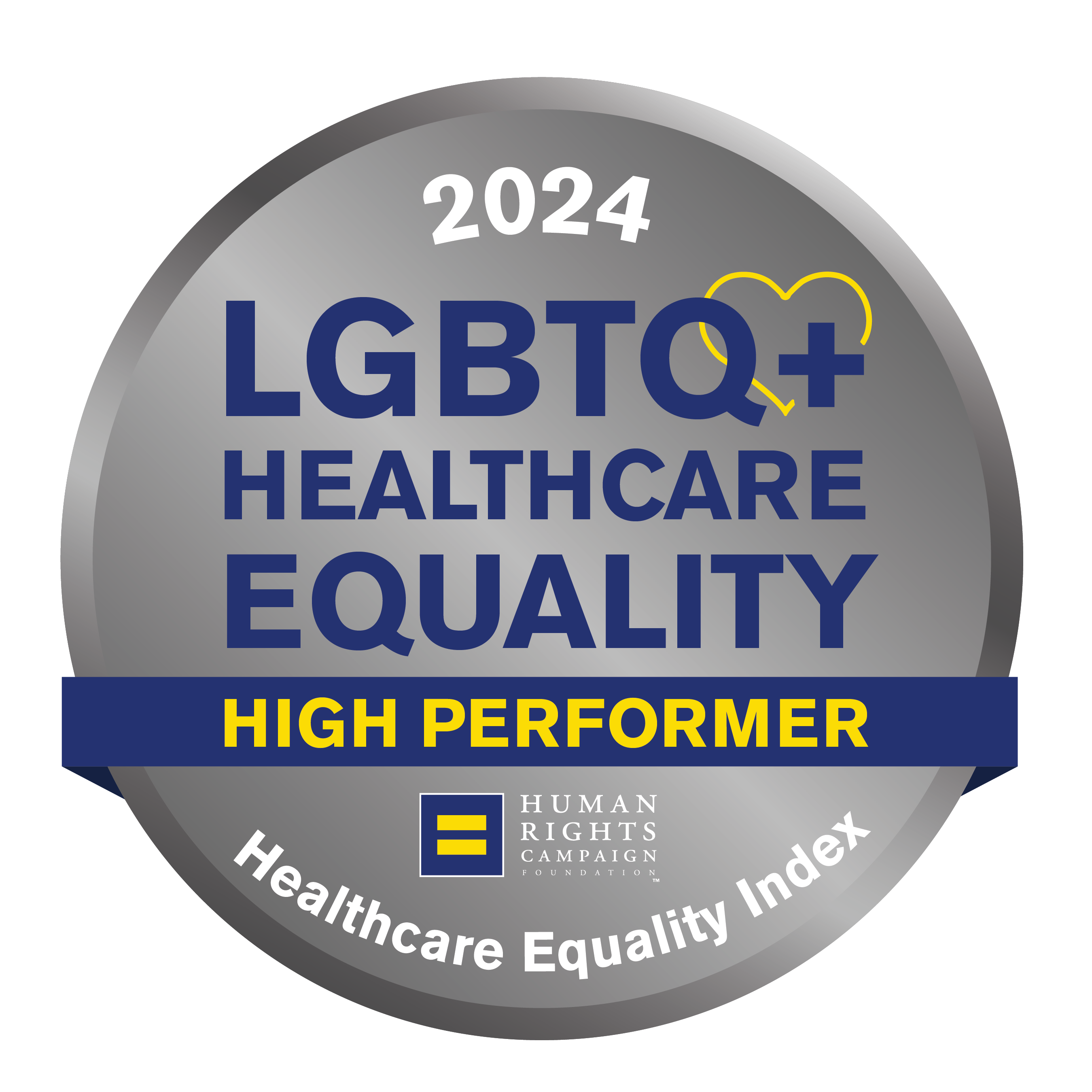 Healthcare Equality Index LGBTQ+ Healthcare Equality Leader 2024 badge